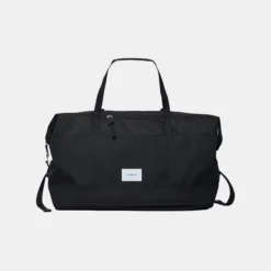 Reisetasche Sandqvist Milton Schwarz Mit Schwarzem Leder -TaschenWelt Verkäufe Reistas Sandqvist Milton Black With Black Leather 1